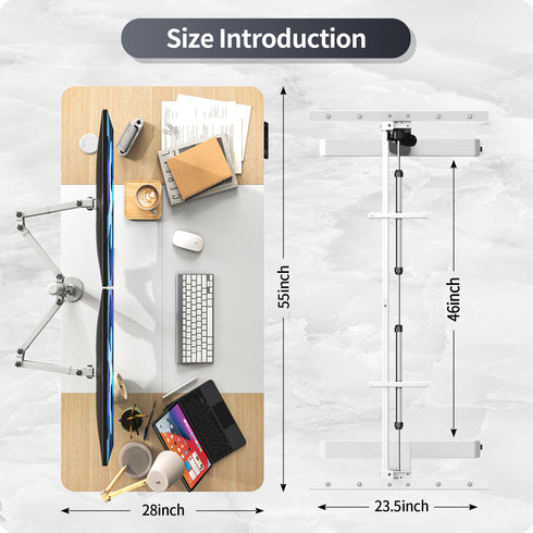 Maidesite M2 55x28inch Electric Standing Desk With Accessories Kit For Home Office